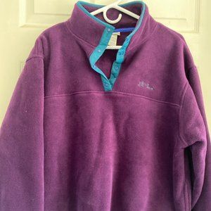 Vintage L.L. Bean Women's Long Sleeve Purple Fleece Pullover Sweatshirt Size XL